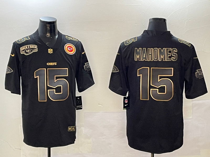 Men Kansas City Chiefs #15 Mahomes black Rainbow 2025 Nike Limited NFL Jersey style 65->kansas city chiefs->NFL Jersey